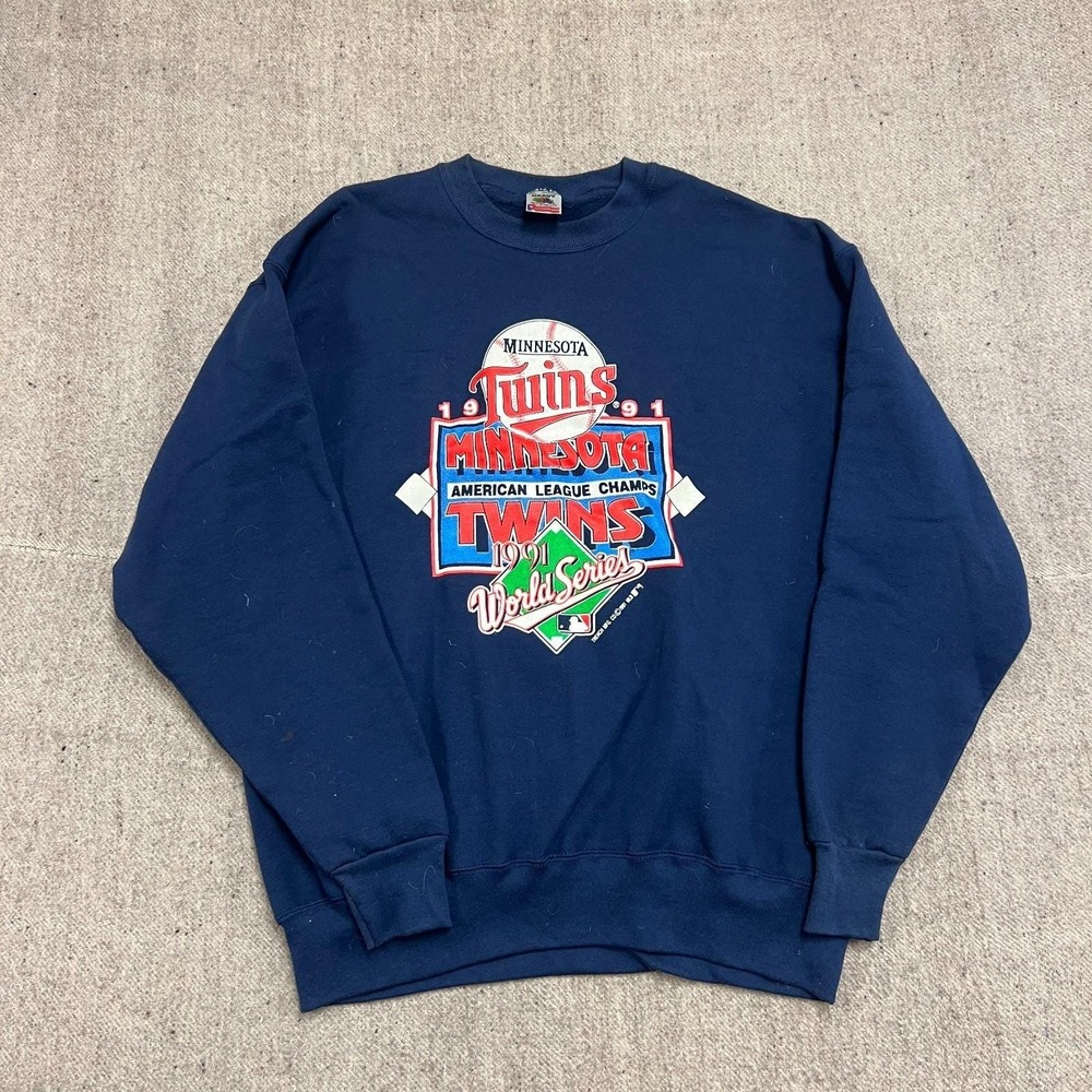 Vintage Minnesota Twins Sweatshirt Mens XL Blue 1990s MLB Baseball